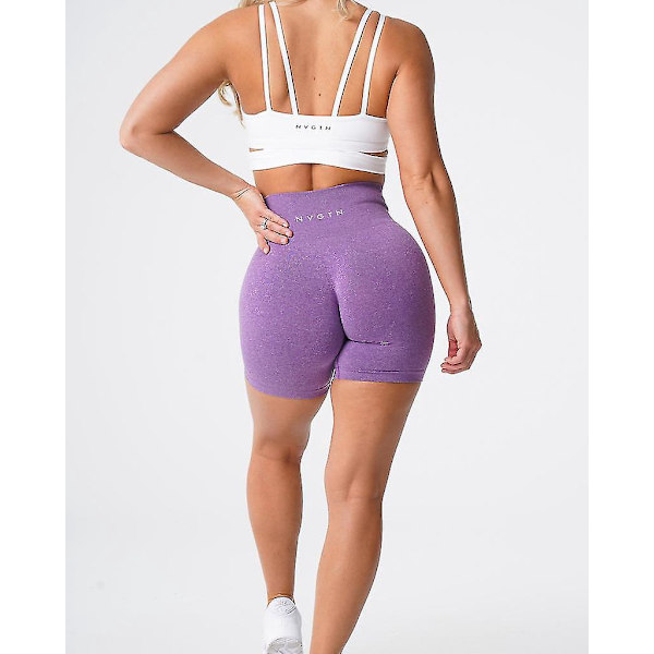 Sömlösa Pro Violet Spandex Shorts för Kvinnor Fitness Löpning