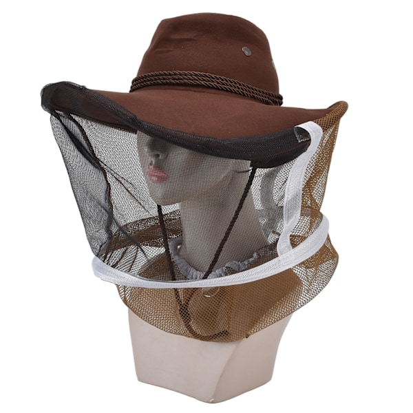 Biodlare Cowboyhatt Åtdragningsdesign Andas Mesh Biodlingsslöja Hatt för biodlare Fiskare Jägare Campers