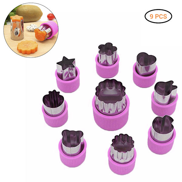 9st Frukt Grönsaksskärare Formar Tecknad Cutter Form Blommor Kaka Kex Skärform Verktyg Fondant Bakverksformar