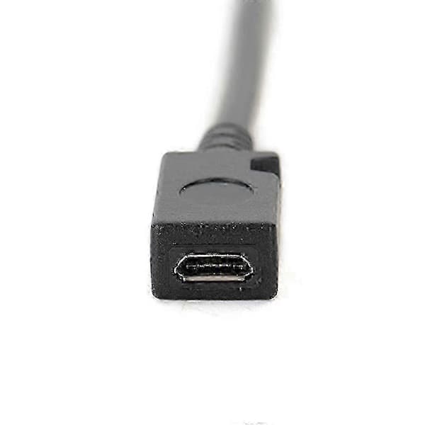 Micro USB naaras - Mini USB uros -lataussovitinkaapeli 13cm
