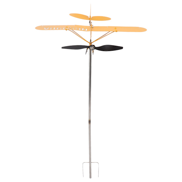 Piper J3 Cub Flygplan Weathervane 3D Metall Flygplan Väderflöjel Utomhus Tak Vindriktningsindikator Trädgårdsdekor Stor
