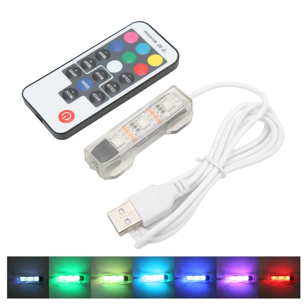 LED Aquarium Light Micro Landscape Fish Tank Remote Control Lamp for Medium Small Aquariums with Hexagonal Blocks White Line
