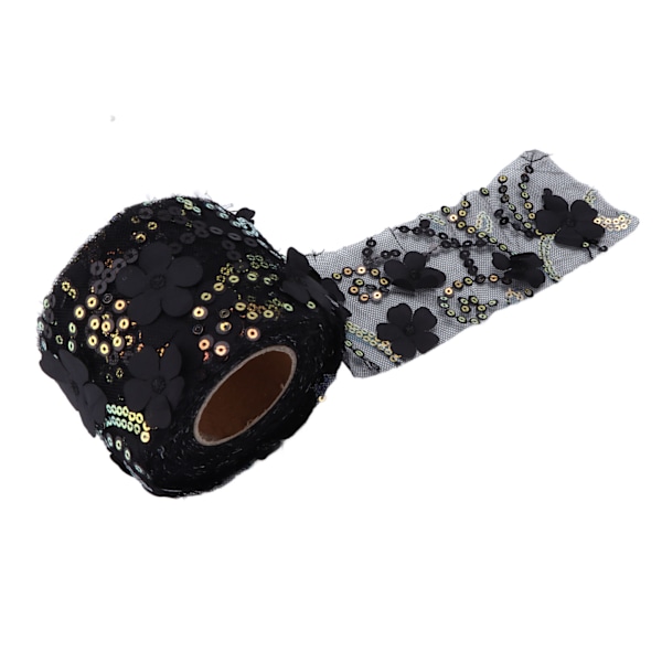 Tygl Tulle DIY Hantverk Nötningsbeständighet Liten Blixt Portabel Polyester Paljett Tullerulle 6cm Svart