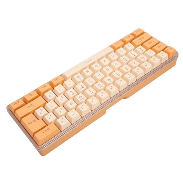 Gamingtangentbord USB 61-tangenter Kontrastfärg RGB Ljusnyckellinjeseparation Mekaniskt trådbundet tangentbord för kontorsspel Orange Beige