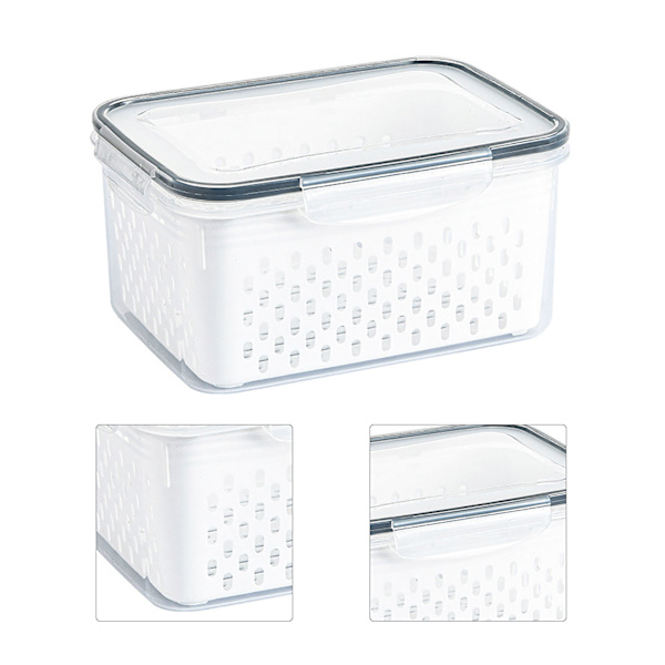 Avloppsförvaringskorg Box Transparent frukt Grönsaksförvaringsbehållare för köksmaterial 3300ML