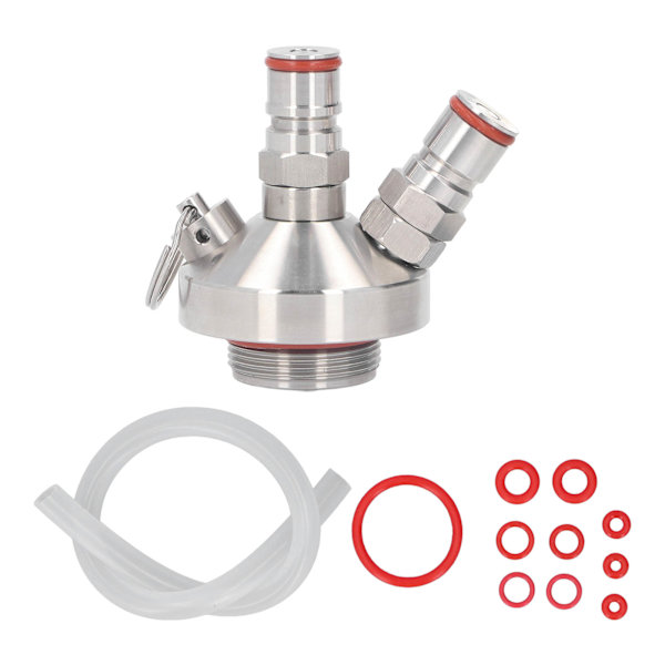 Mini Keg Dispenser Ølhanen Dobbelt Ball Lock Rustfrit Stål med Slange Reservepakning