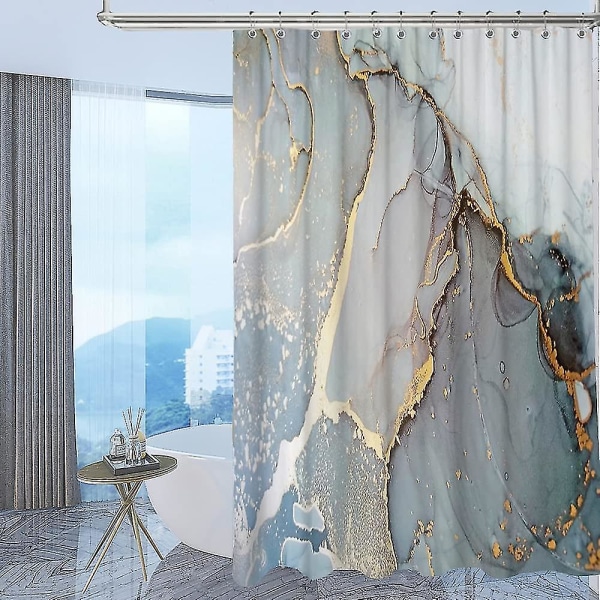 Abstrakt duschdraperi, kreativt print för badrumsinredning, stallstorlek  Blå duschdraperi, extra lång och bred 180*180 cm 180*220CM cbab | 180*220CM  | Fyndiq