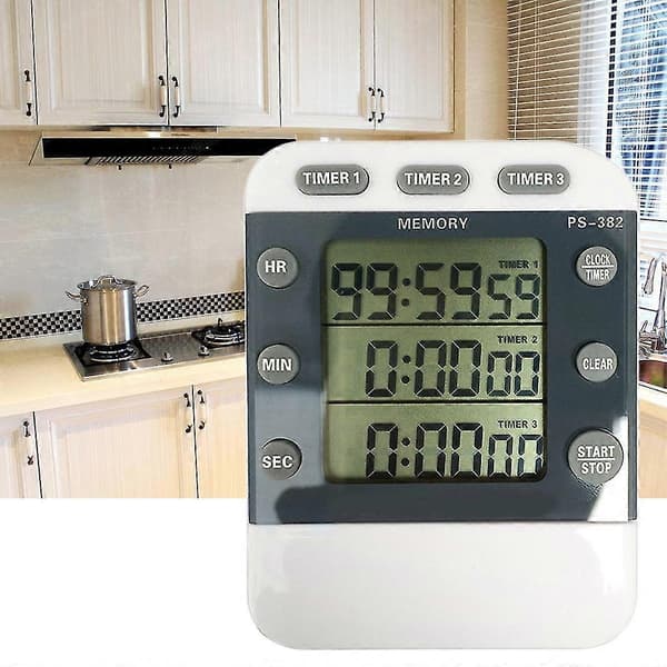 Kök 3-kanals digital timer med magnetisk nedräkningstimer Kompatibel med matlagning