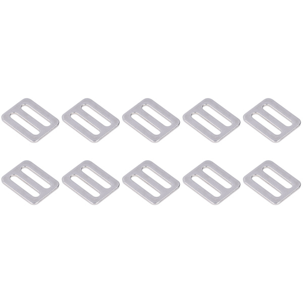 10 st justerbara spänne Fästelement rostfritt stål 316 webbing slider för krage remmar