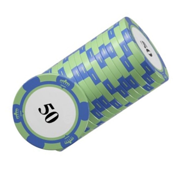 20 kpl Pokeri-sirusetti Selkeät suuret numerot Ammattimaiset pelimerkit lautapeleille 50