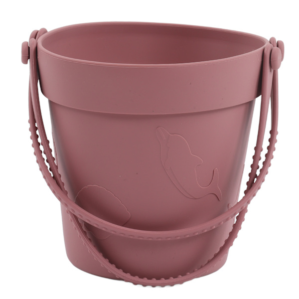 Silikon strandleksaker Babysand Leksaker Setet innehåller silikonhink Djurmodell Sandskyffel StringBrick Red