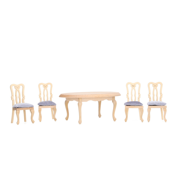 Dukkehussæt Spisebordstol 1:12 Dukkehustræ Naturtro Miniaturemøbler Spisebordsstol Modelset Hjemindretning