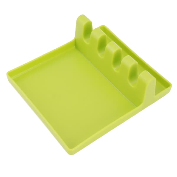 Utensil Spoon Rest Multifunctional Plastic Multiple Spoon Holder for Countertop Kitchen Green