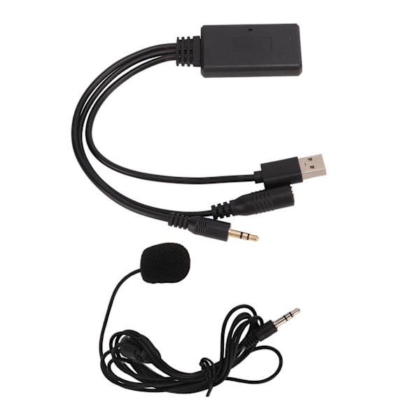 Bil Bluetooth 5.0 Trådlös Modul 1.5m Kabel Handsfree Mikrofon för Bilar AUX IN Port