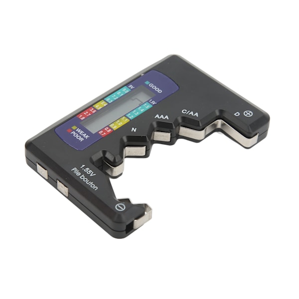 Digital batterikapacitetsmätare Testare Universal D C N AAA AA 9V 1,5V Button Cell Analyzer Svart