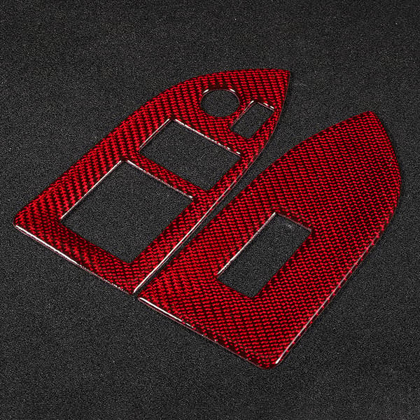 2 stk Karbonfiber Vindusheis Panel Trim Deksel Rød Passer til Subaru BRZ