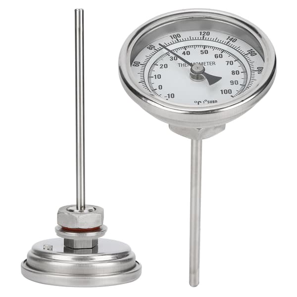 1/2 NPT Thread Stainless Steel Dial Homebrew Kettle Thermometer 0‑220℉ /‑10‑100℃
