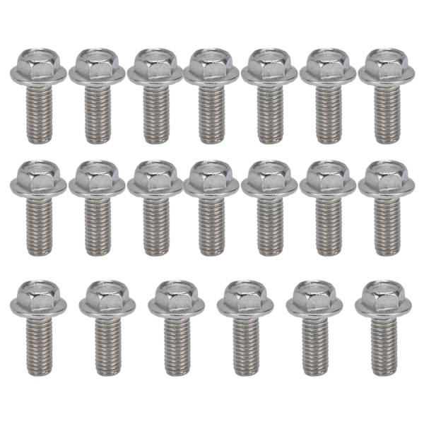 20 stk M10x1,5 skruer A2-70 rustfrit stål, flænset sekskantbolt med pakning DIN6921M10x25