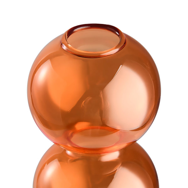 Bubble Vas Glas Gul Söt 16,4×6cm 2,5cm Mun Bubble Tre Bollar Blomvas för Vardagsbord