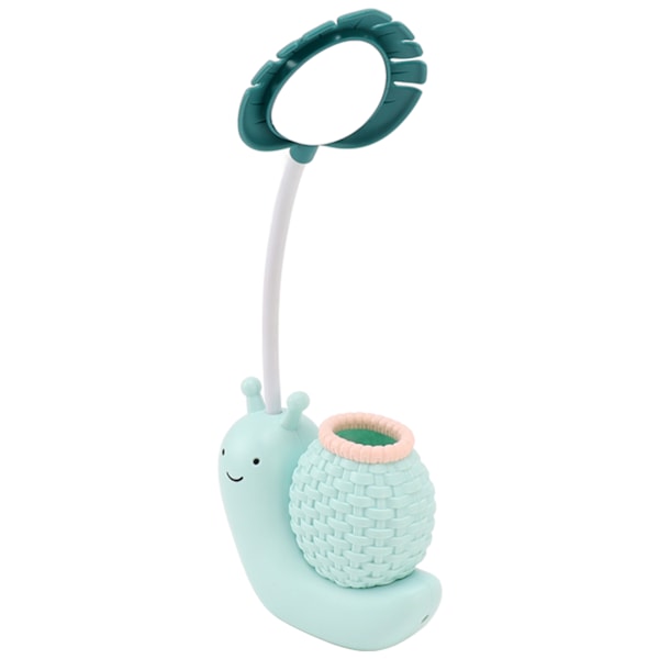 Sneglen Øjenbeskyttelse LED Lampe Senglampe USB Opladning Lærings Læselampe med Penneholder til Børn Blå