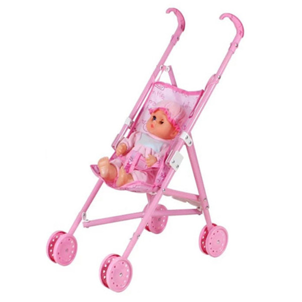 Babydocka med vagnset Babydocka Barnvagnsleksak Leksaksleksaksset för barn
