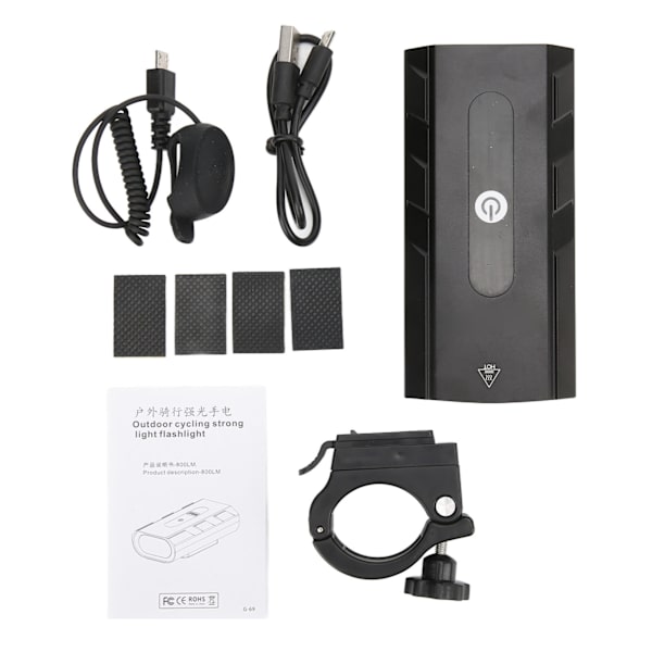 GUB G‑69 USB uppladdningsbar cykellampa aluminiumlegering Superljus cykelficklampa för utomhuscykling