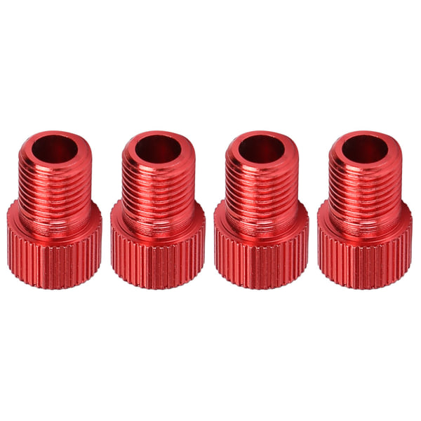 4 stk. Cykel Luftpump Adapter til Presta til Schrader Konverter (rød)