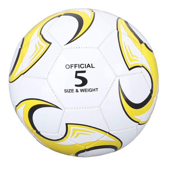 Størrelse 5 Fotball PVC for konkurranser Treningskamp Offisiell innendørs utendørslek Gul