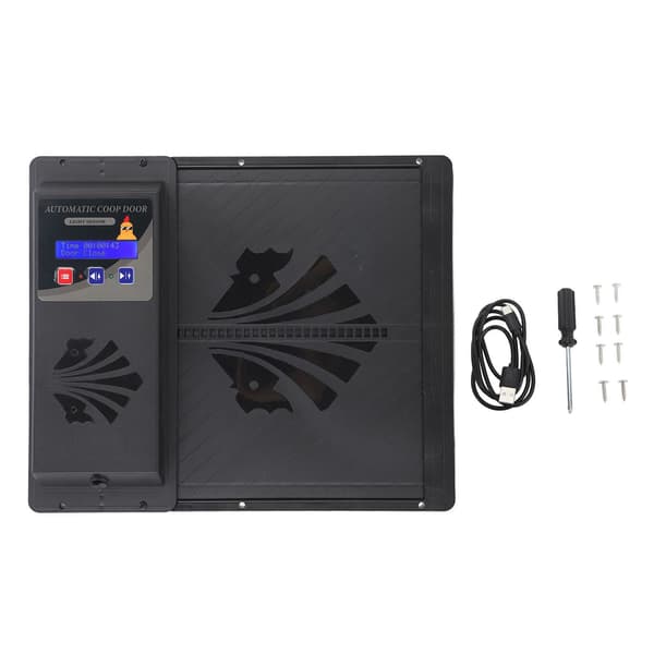 Automatic Chicken Coop Door USB Horizontal Opening Automatic Chicken Coop Door Opener with Timer Black