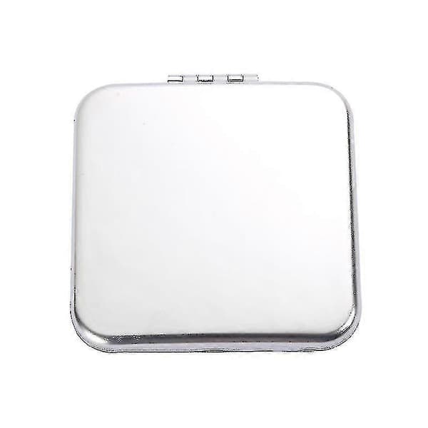 Sminkspegel Dubbelsidig Bärbar Hopfällbar 5,7x5,7cm (silver)