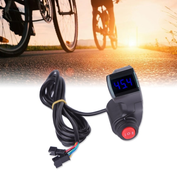 Tommelfinger-Voltmeter med LCD digital batterispændingsdisplay og 3 hastighedsknapper til cykelcykel