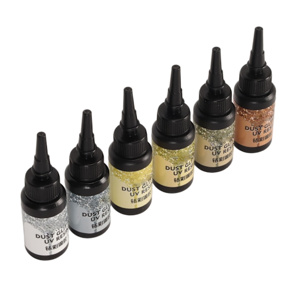 6 stk. Farget UV-resin 10 ml hver pennformet hurtigherdende aluminiumsfolieforsegling UV-lim for DIY smykkekunst gul serie