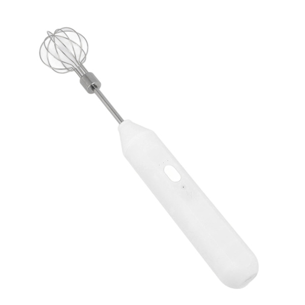 Elektrisk handmixer med tre olika hastigheter Batteridriven handhållen mjölkskummare för hembakning vit