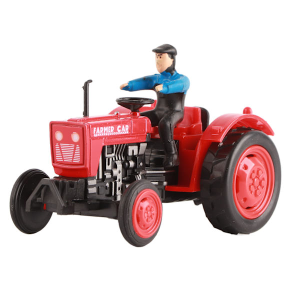 Simulerings Traktor Modelbil Robust Legering Engineering Farmer Bil Legetøj til Børn Rød