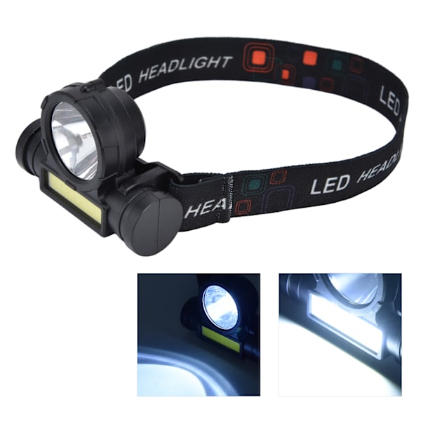 Pannlampa LED COB Dubbel användning Justerbar USB Uppladdningsbar Vattentät LED Pannlampa för utomhuscamping Jaktfiske