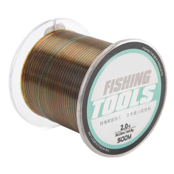 Fiskesnor 500 m fiskesnøre Nylon Høj styrke Slidstærk Superstærk 14lb Farverig Anti Wrap fiskesnøre til ferskvandsaltvand