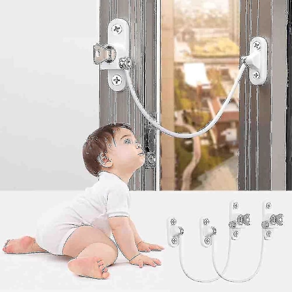 Vinduesbegrænsningslåse til babysikkerhed - Sæt af 4
