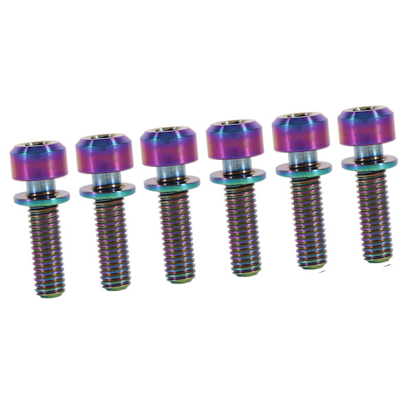 M5 x 18 mm titaaniset pyörän ohjaustangon ruuvit Pultit välikappaleilla Pyöräpaket 6 kpl (sateenkaari)