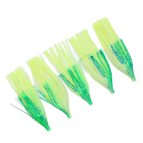 5 stk Blekksprut Myk Agnsfisk Lysende 20cm Tykk PVC Skjørt Fiske Agnsfisk For Fiske Utendørs Grønn