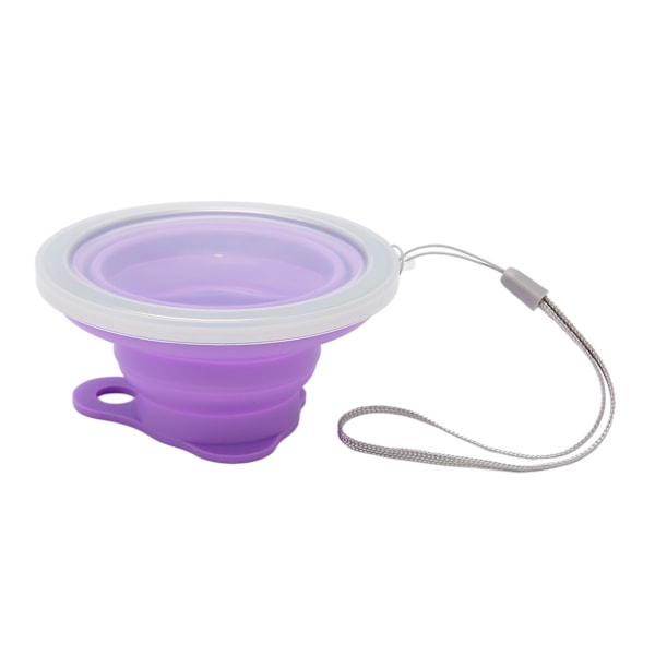 Hopfällbar Vattenkopp 270ml Livsmedelsgodkänd Silikon Liten Bärbar Vikbar Campingmugg med Lock för Resor Kontor Utomhus Lila