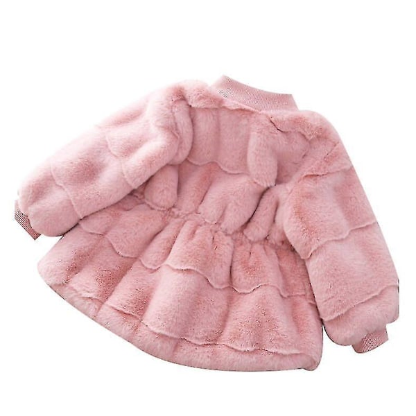 Pelsfôr Vinterjakke for Småjenter - Rosa