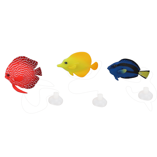 3 stk silikon flytende glødende klovnefisk simulering kunstig fisk dekorasjon for akvarium