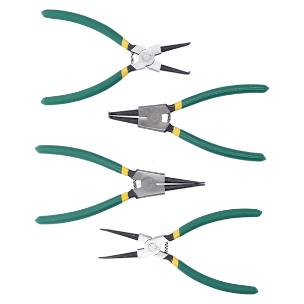 4st Circlip Tångset Halkfri Design Bekvämt Grepp 4 Olika Tänger Hög Hårdhet Långa Spetstänger Set