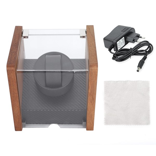 Klockuppdragare Enkel Mekanisk Automatisk Elektrisk Transparent Valnöt Rotationsläge 100-240V (1 0 EU-kontakt)