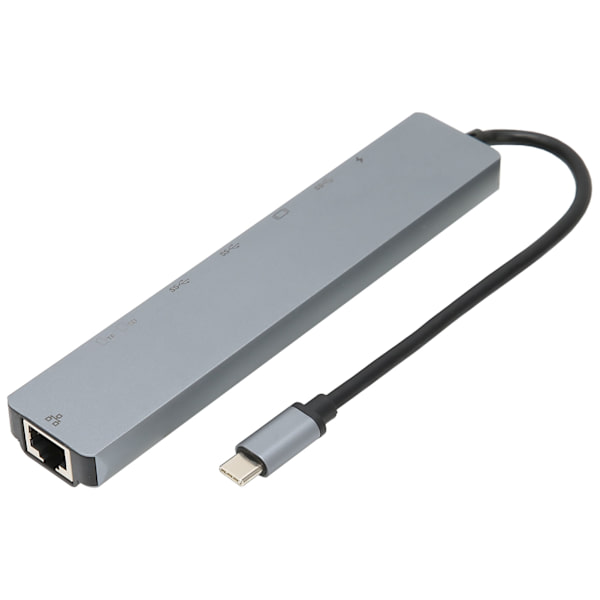 USB C Dock 8 i 1 Multifunktionel Type C til RJ45 USB3.0 USB C HD Multimedie Interface Dockingstation til Desktop Laptop