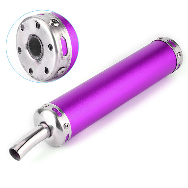 Avgasljuddämpare i rostfritt stål 20 mm/0,8 tum modifierade delar för 2-takts motorcykel Lila