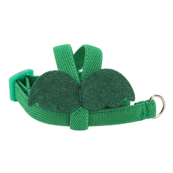 Papukaija valjaat Säädettävät joustavat purennankestävät Ergonomiset lemmikkilintujen valjaat Vetohihna söpöillä siivillä S vihreä