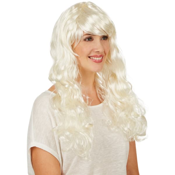 tectake Lång peruk Vit blond White Vit