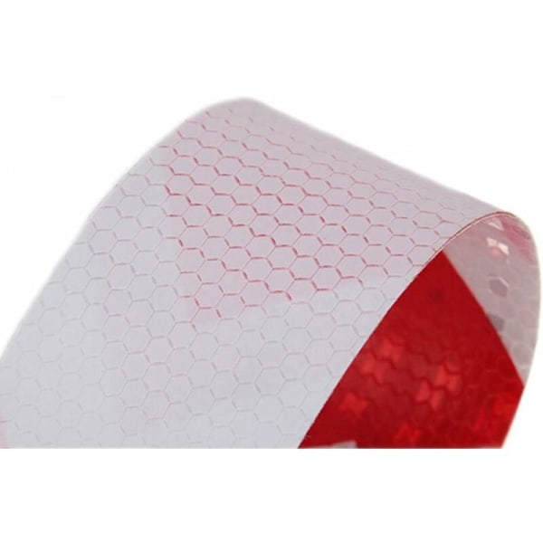 5 cm avlet * 25 m lang röd og vit twill reflekterande klistermärke guideskylt varningstejp, HANBING
