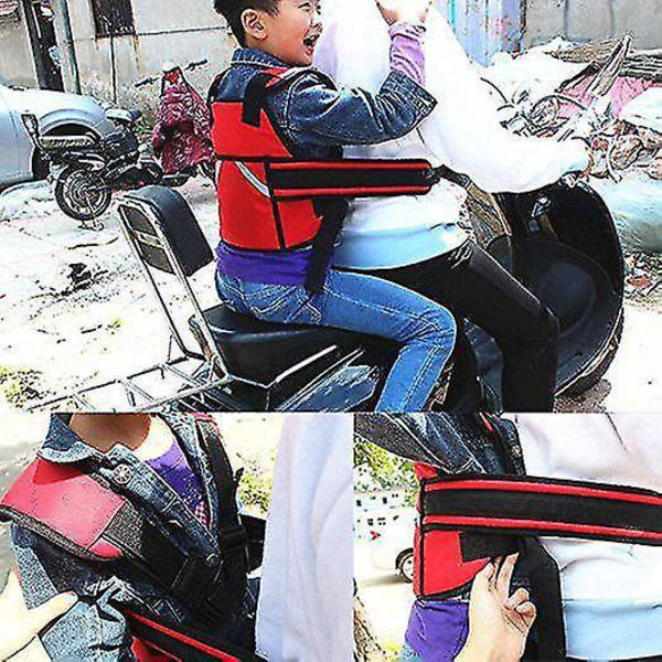 Barnmotorcykel Säkerhetsbälte Baby Sele Motståndskraft, Röd